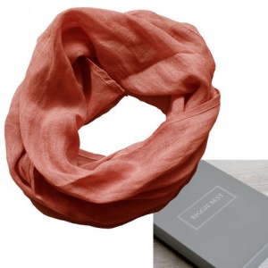 Pure Coral Linen, Boxed Scarf by Biggie Best